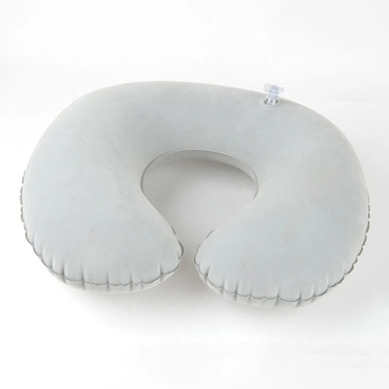 Inflatable Travel Pillow Airplane Neck Pillow U-shaped Cervical Orthopedic Protection Pillow Outdoor Portable Foldable Pillows ﻿