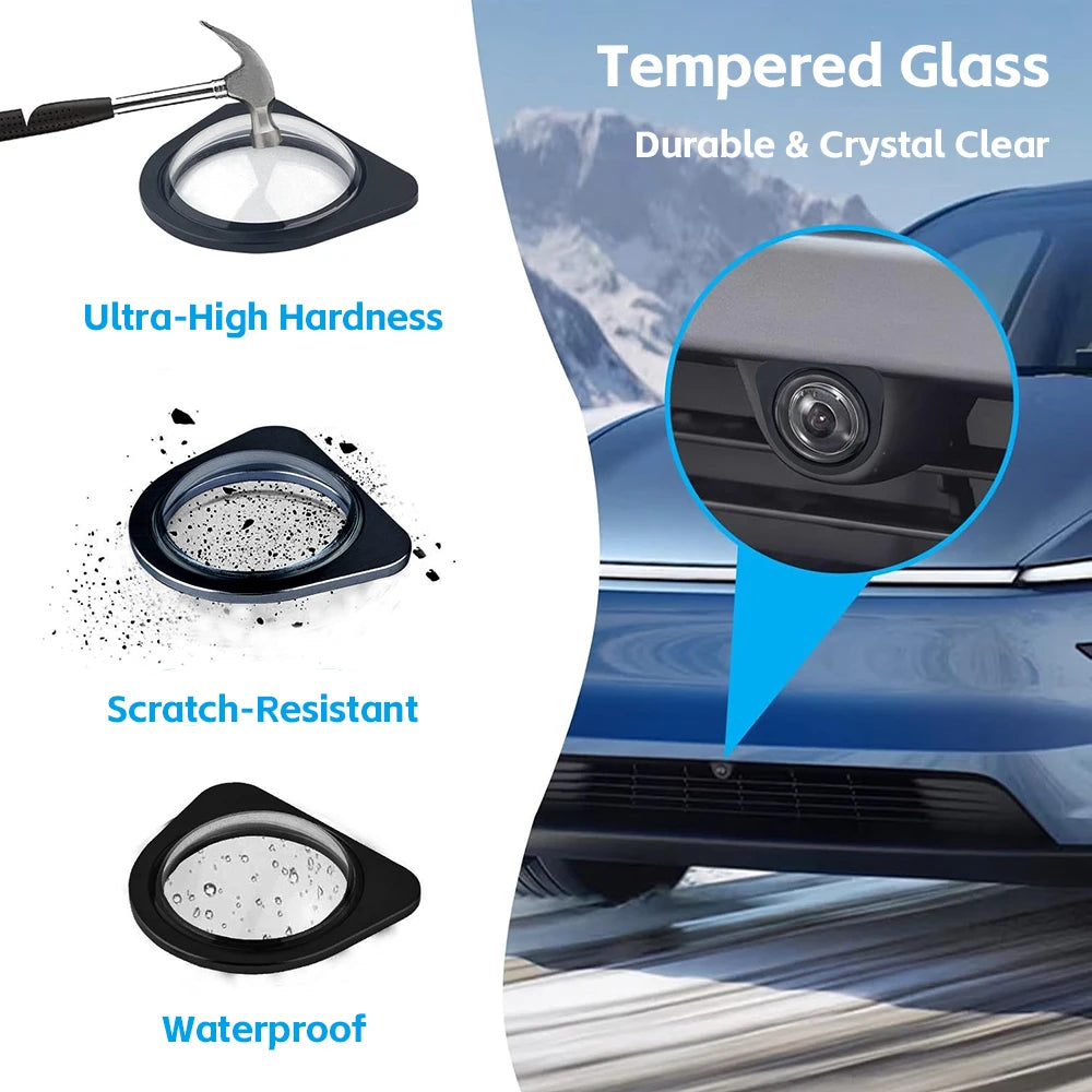 TEKSY for Tesla 2026 Model Y YL Ultra HD Front Camera Protector 9H Tempered Glass Cover 2025 Rainproof Shield Guard Cap