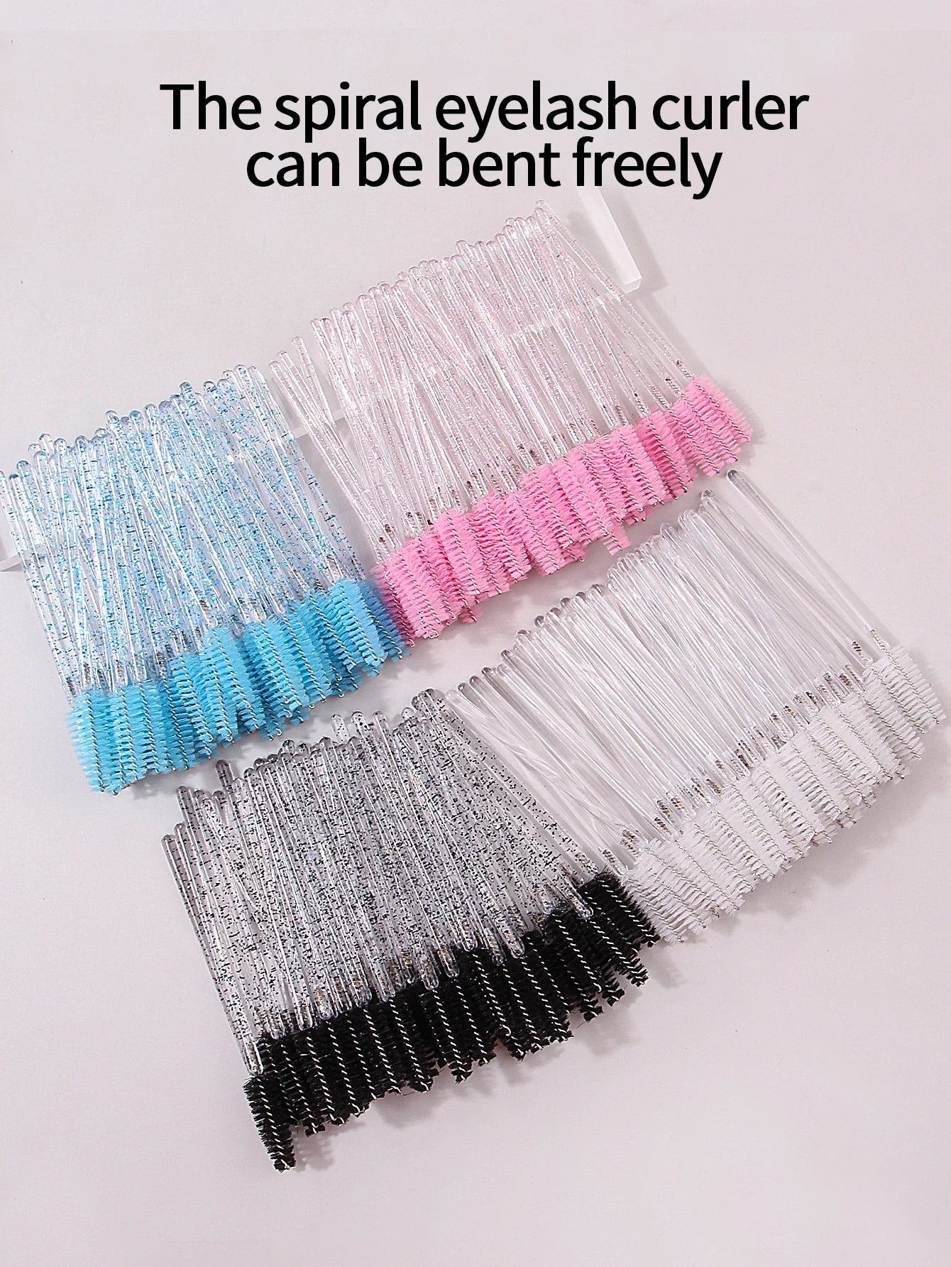 50pcs Reusable Crystal Rod Eyelash Brush Eyelash Comb Eyebrow Comb Eyelash Curl Spiral Multi Purpose Portable Makeup Brush