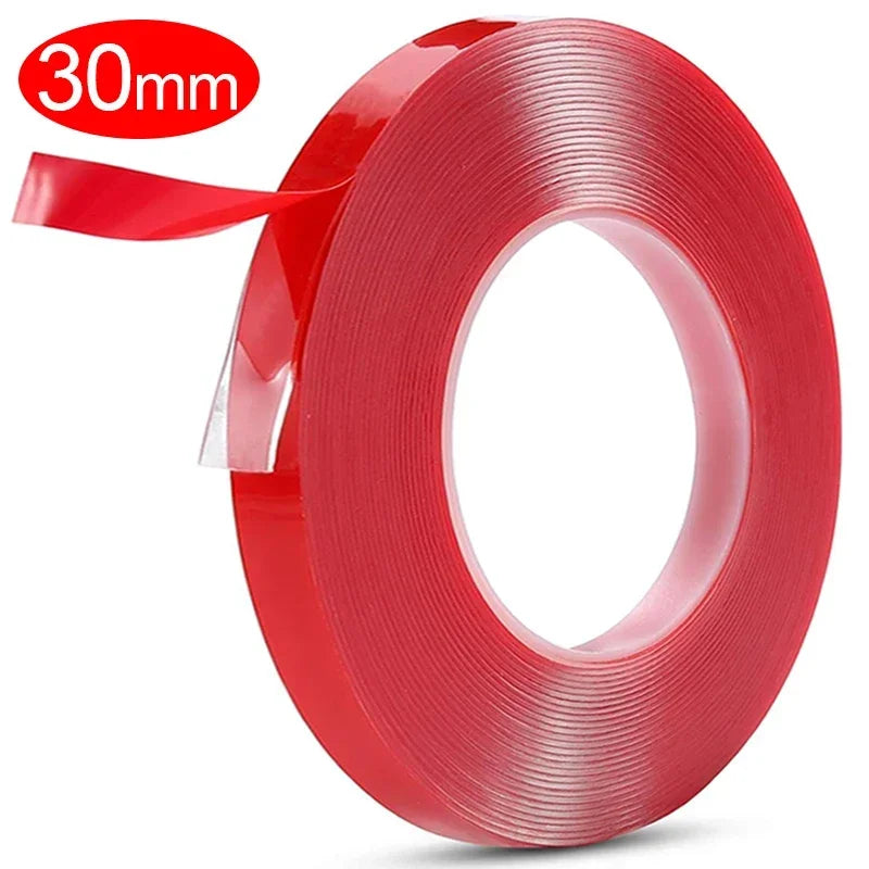 5-30mm Double Sided Adhesive Tape trong Viscosity Transparent Polyester Resin Tapes No Traces Fixed Stickers for Home Office