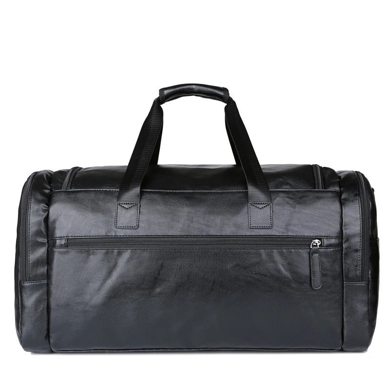 Large Men's Travel Tote Soft Leather Business Trip Holiday Handbag PU Shoulder Black Brown Bag Man Carry ON Luggage Pack Bags