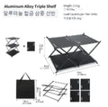 2027 Four-tier Rack Outdoor Storage Shelf Folding Shelf Portable Camping Picnic BBQ Storage Rack Garden Foldable Table