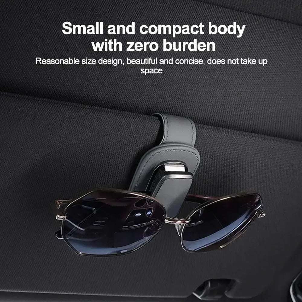 1pc Car Leather Eyeglass Holder, Sun Visor Storage Box,Car Invoice Organizer, Sunglasses Interior Rack,Car Organization Supplies