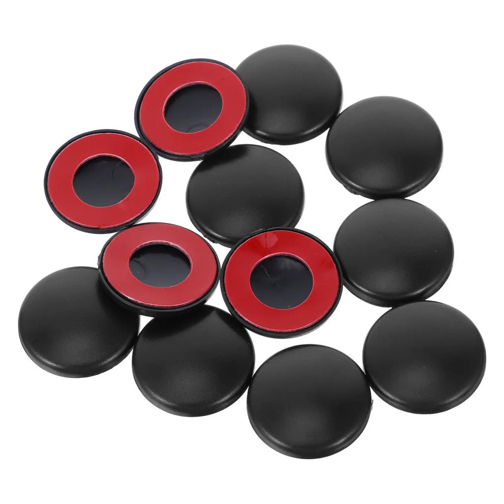 12Pcs Door Screw Covers Black Plastic Self-Adhesive Screw Protection Caps for Car Interior Decoration Auto Modification