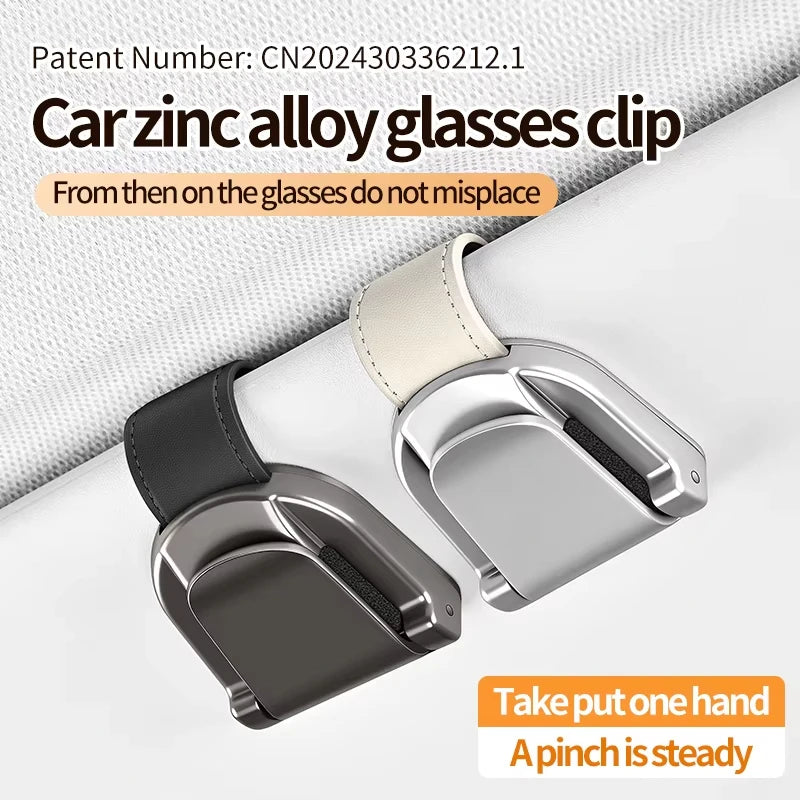 Luxury Alloy Car Eyeglass Holder Glasses Storage Clip For Auto Interior Organize Accessories Car Card Sunglasses Storage Holder