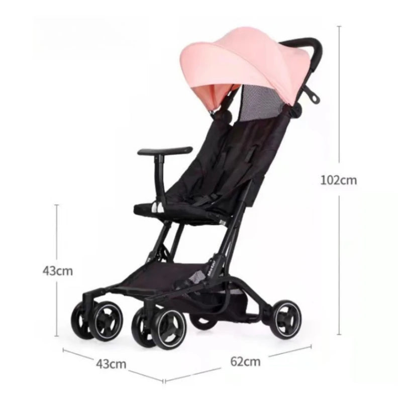 2025 New Simple Boarding Baby Stroller Four-wheel Shock Absorption Lightweight Ultra-small Foldable Baby Stroller