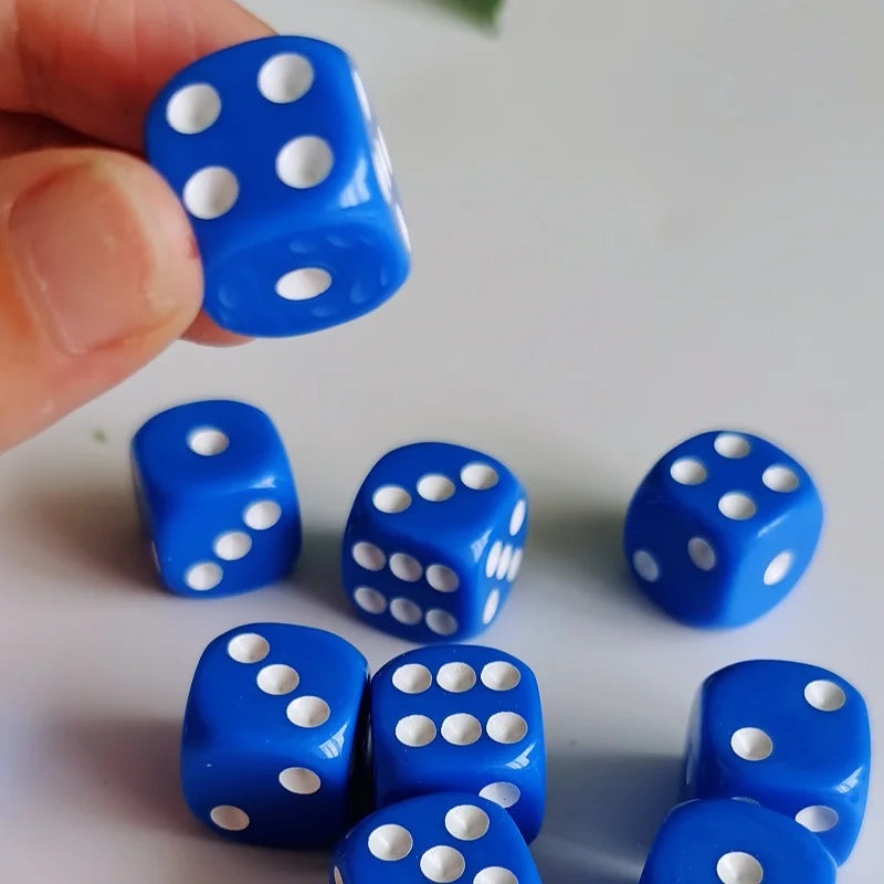 10 PCS/Set 16mm D6  6 cubes Dice Acrylic 6 sides D6 Dice With role Edges For Casino Dice Table Board Game