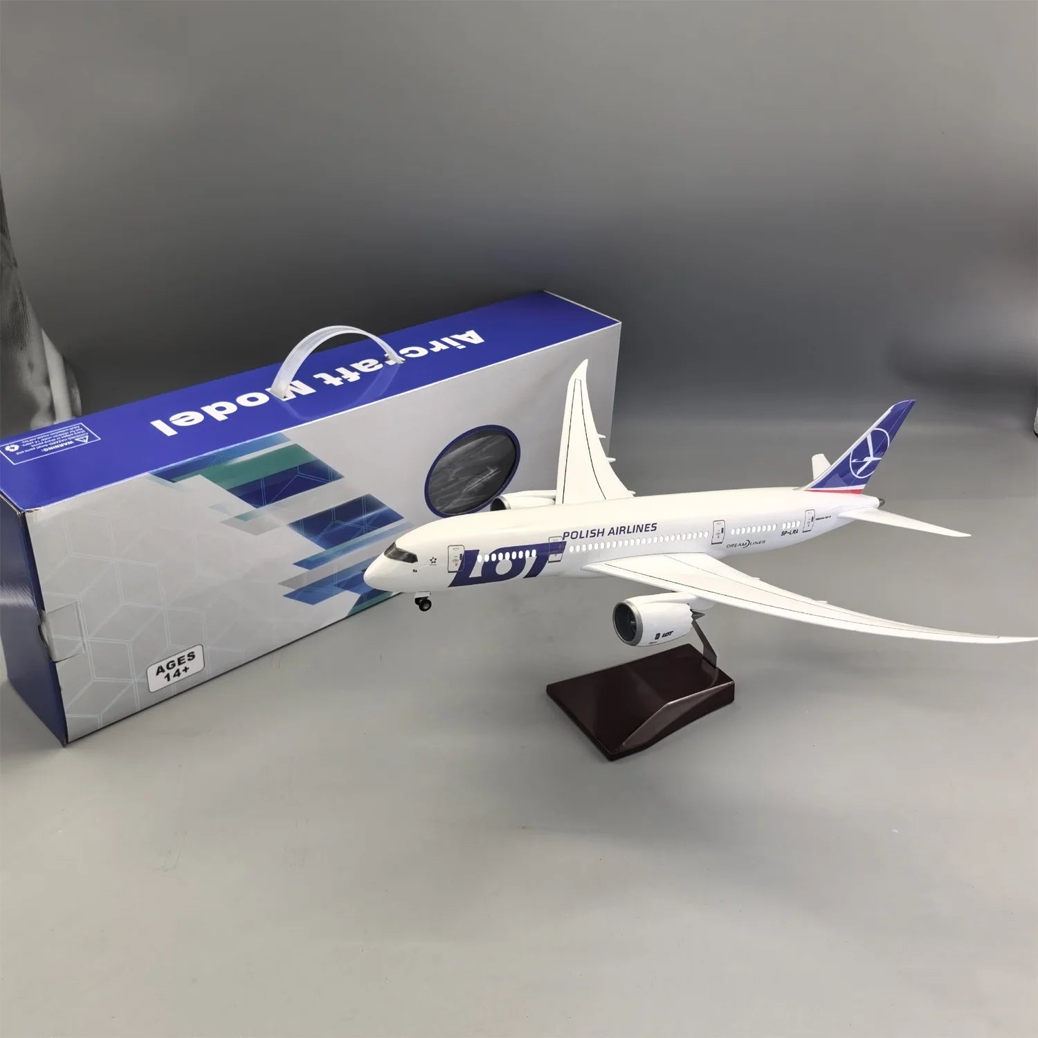 B787 LOT Polish Airways 43CM scale aircraft Model Resin kit for adults Airplane diecast Children toys Gift By Collectible