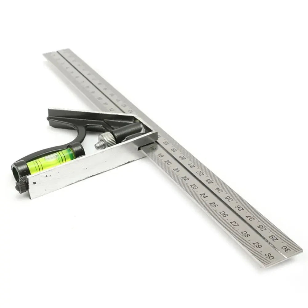 2025 Precise Stainless Steel Measuring Tools Aluminium Combination Square Diy Workshop Hardware Angle Spirit Level 12" (300mm)