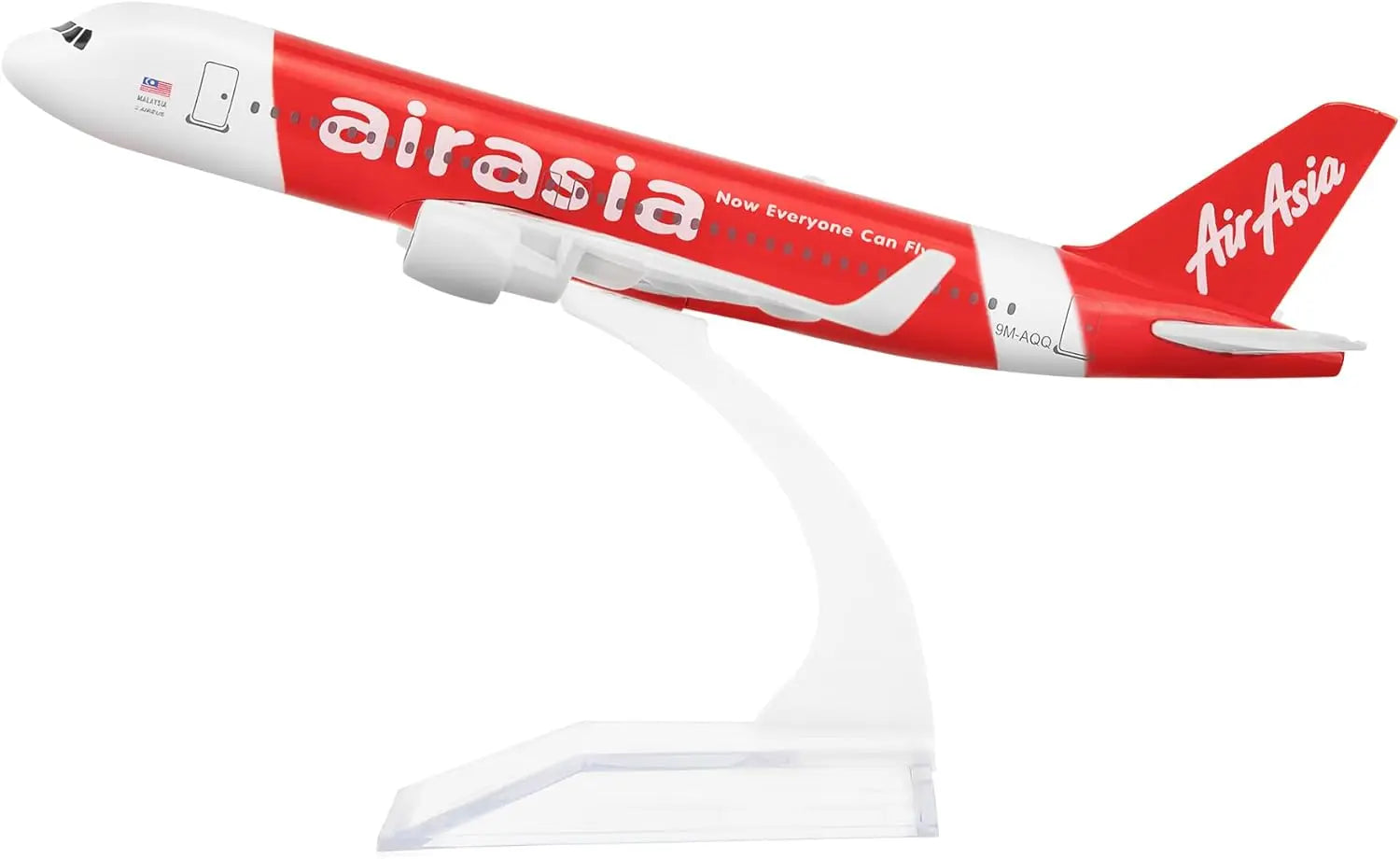 1/400 Scale Air Asia A320 16cm Metal Diecast Airplane Model Toy Kit with Stand for Collections and Displays or Boys Gift