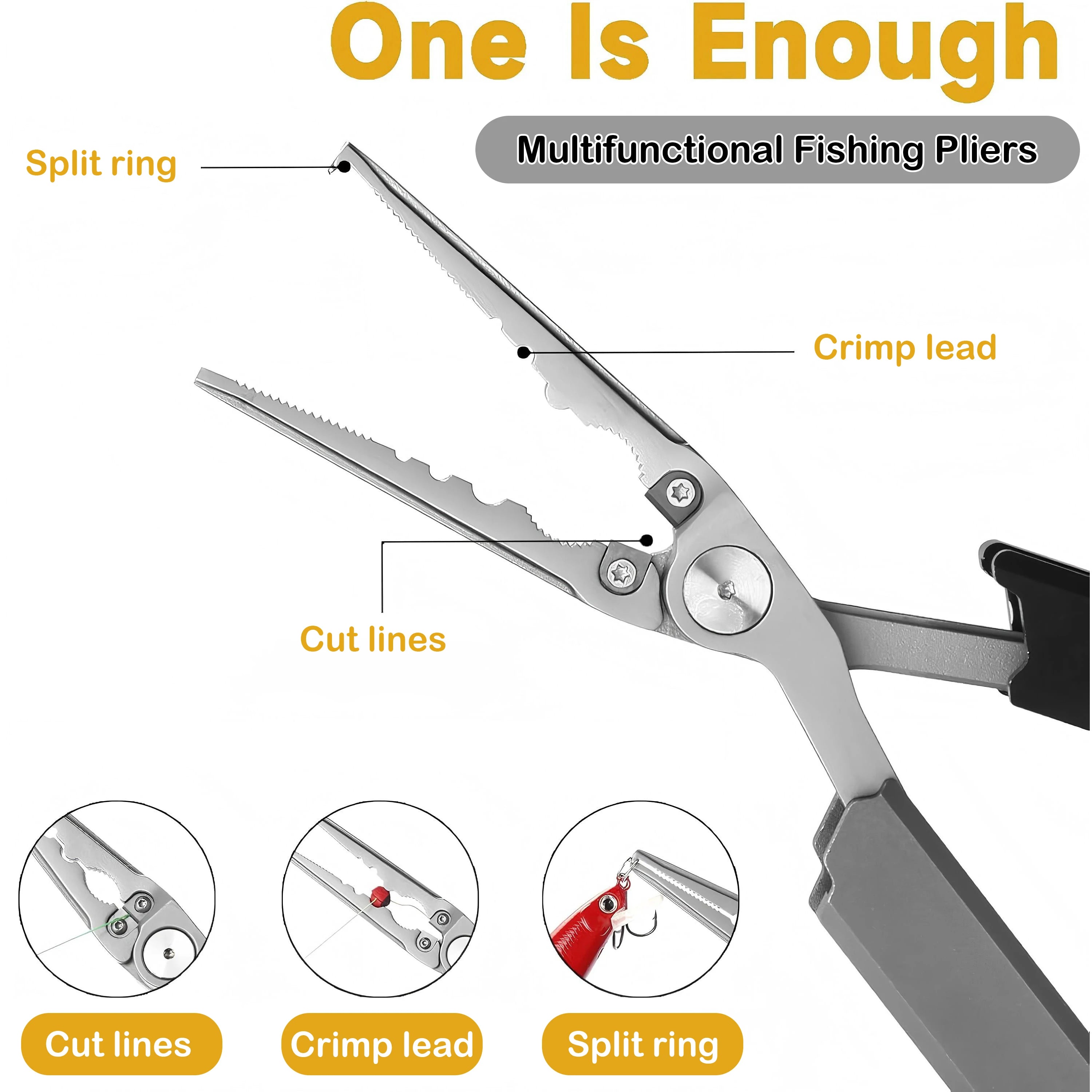 12-in-1 Multi-Functional Fishing Pliers, EDC Pocket Knife, Fish Lip Clamp, Multi-Tool Pliers, Survival and Camping Equipment