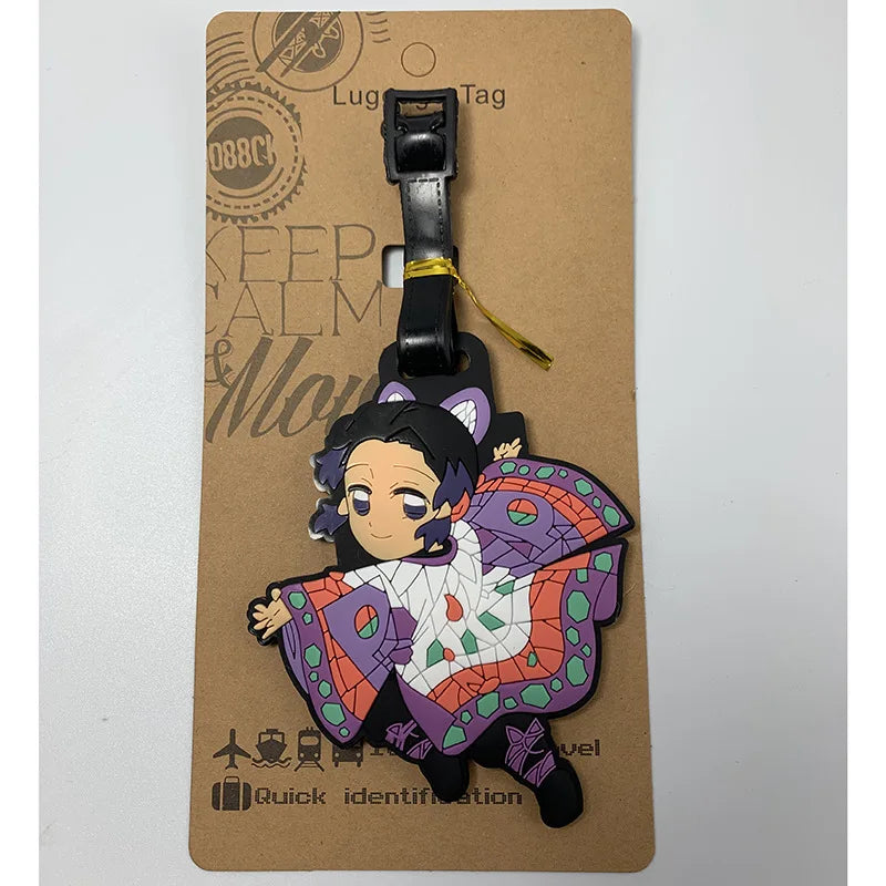 Anime Demon Slayer Luggage Tag Travel Portable Baggage Boarding Label Silica Gel ID Addres Holder Luggage Individuality Tags