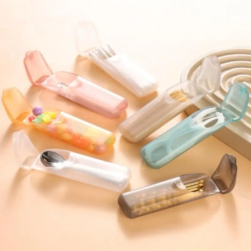 * New Sale Mini Storage Box Travel Portable Transparent Toothpick Cotton Swab Box For Outdoor Travel Kitchen Restaurant Supplies