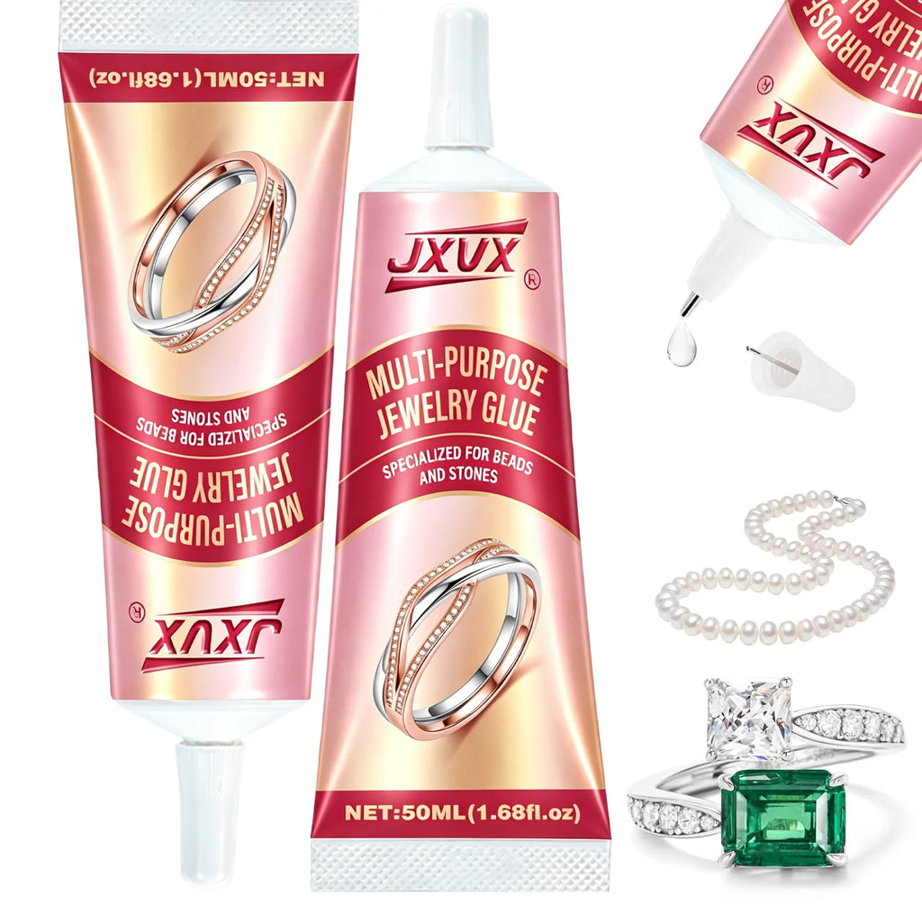 Jewelry Glue, 50ML Professional Grade Precise Applicator, Strong Instant Bond for Diamond Earrings, Rings,for Gemstones Metal.