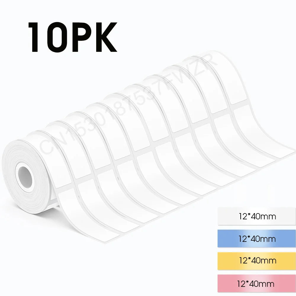 3/5/10 Rolls P15 Label Tape Paper for Marklife P15 Q30 D30 P12 P11 Label Printer Waterproof Thermal Roll Paper 12x40 15x30 15x50