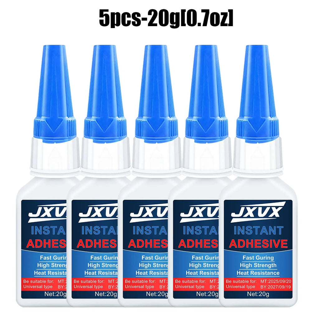 5/7Pcs 20g Super Glue Instant Quick-drying Cyanoacrylate 502 Adhesive Leather Rubber Wood Metal Strong Bond Liquid Glue Tool
