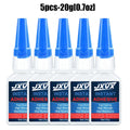 5/7Pcs 20g Super Glue Instant Quick-drying Cyanoacrylate 502 Adhesive Leather Rubber Wood Metal Strong Bond Liquid Glue Tool