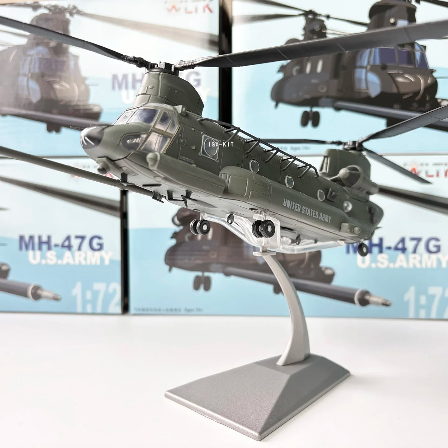 1:72 Scale USA MH-47G Chinook Twinrotor Heavy Helicopter MH47 Aged Diecast Static Aircraft Model Military Collection Gif
