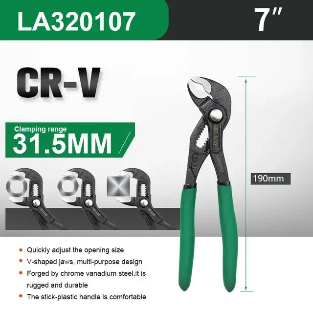 LAOA 12-Speed Quick-Adjusting Water Pump Pliers, Large-Opening Multi-Purpose Water Pipe Pliers, Push-Button Type