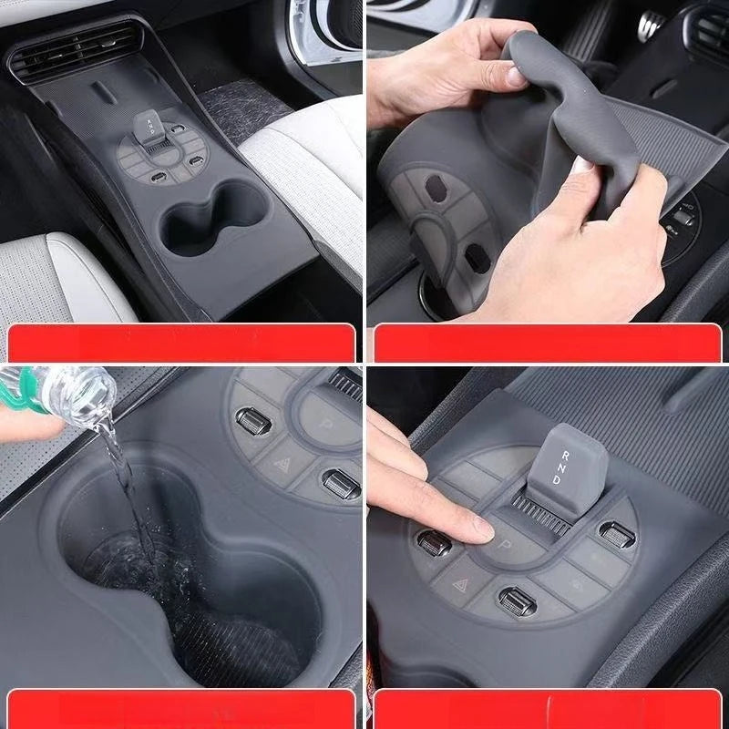 For BYD Seal 05 DM-i 2025 Electric Car Console Integration Silicone Mat Wireless Charging Gear Shift Cup Holder Protector Pad