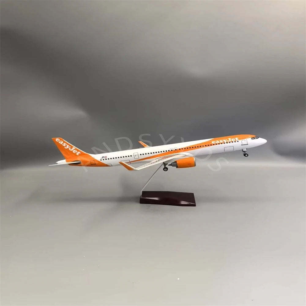 Diecast Airbus 47cm Easyjet A321 Airlines Toys Plane Model Resin With Landing Gear Aircraft Airplanes Model Toy For Collection