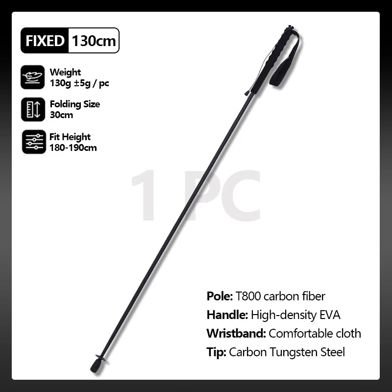 115g Ultra-Lightweight Trekking Poles Foldable 5-Sections Carbon Fiber Hiking Poles Sticks Walking Cane Outdoor Gear Equipment