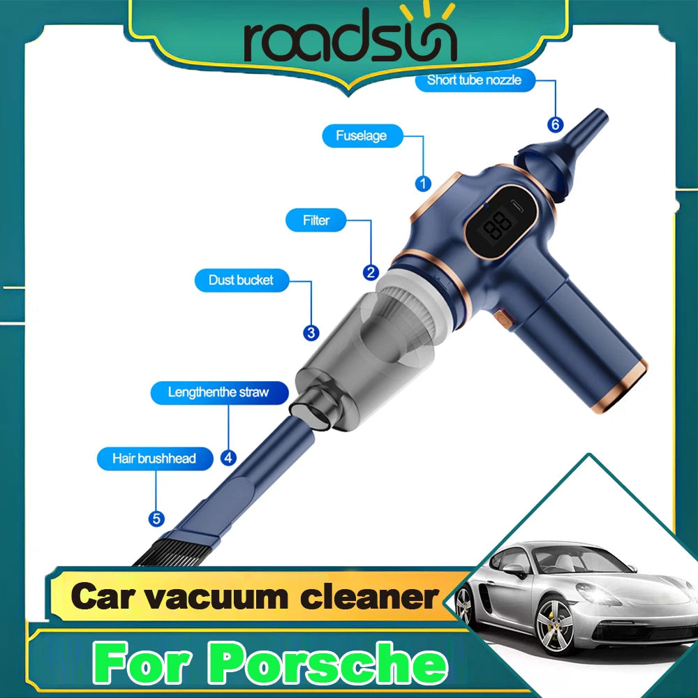 1Set For Porsche Wireless Portable Vacuum Cleaner Car Vacuum Cleaner Handheld Mini for Car Home Keyboard Cleaning Cordless