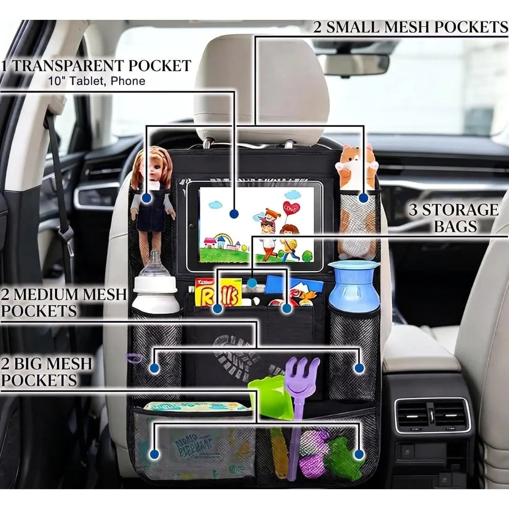Car Seat Organiser for Kids | Rear Seat Organiser, Kids Car Seat Organiser,Backseat Car Organizer 9 Multiple Pockets