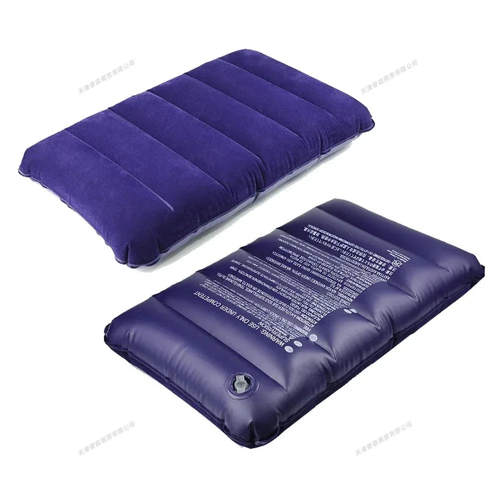 47x30cm Portable Inflatable Travel Pillow Soft Air Cushion for Plane Beach Office Outdoor Headrest Neck Back Support Sleep Aids