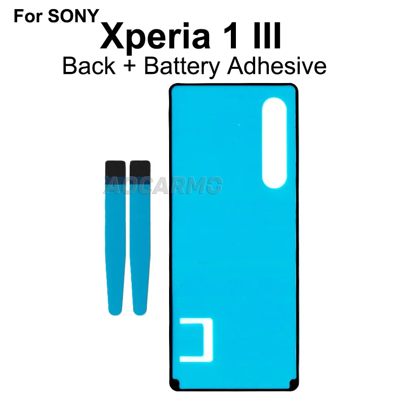 Aocarmo For SONY Xperia 1 III X1iii Front LCD Display Screen Full Set Adhesive Back Cover Rear Housing Battry Sticker Glue Tape