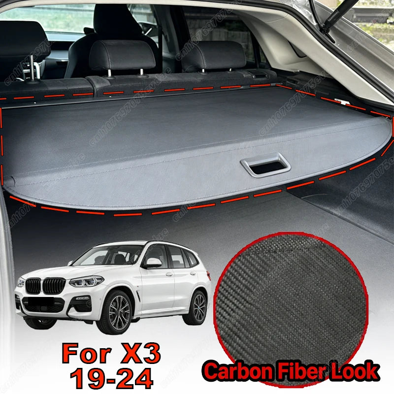 For BMW X1 X3 X5 1999-2026 Retractable Rear Trunk Cargo Cover Luggage Privacy Security Shield Parcel Shelf Car Interior Kit