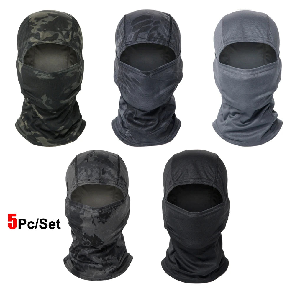 1pc/5pcs Stretchy Breathable Balaclava Cap Unisex Bicycle Motorcycle Helmet Inner Cap Outdoors Hiking Hunting Ski Mask Scarf
