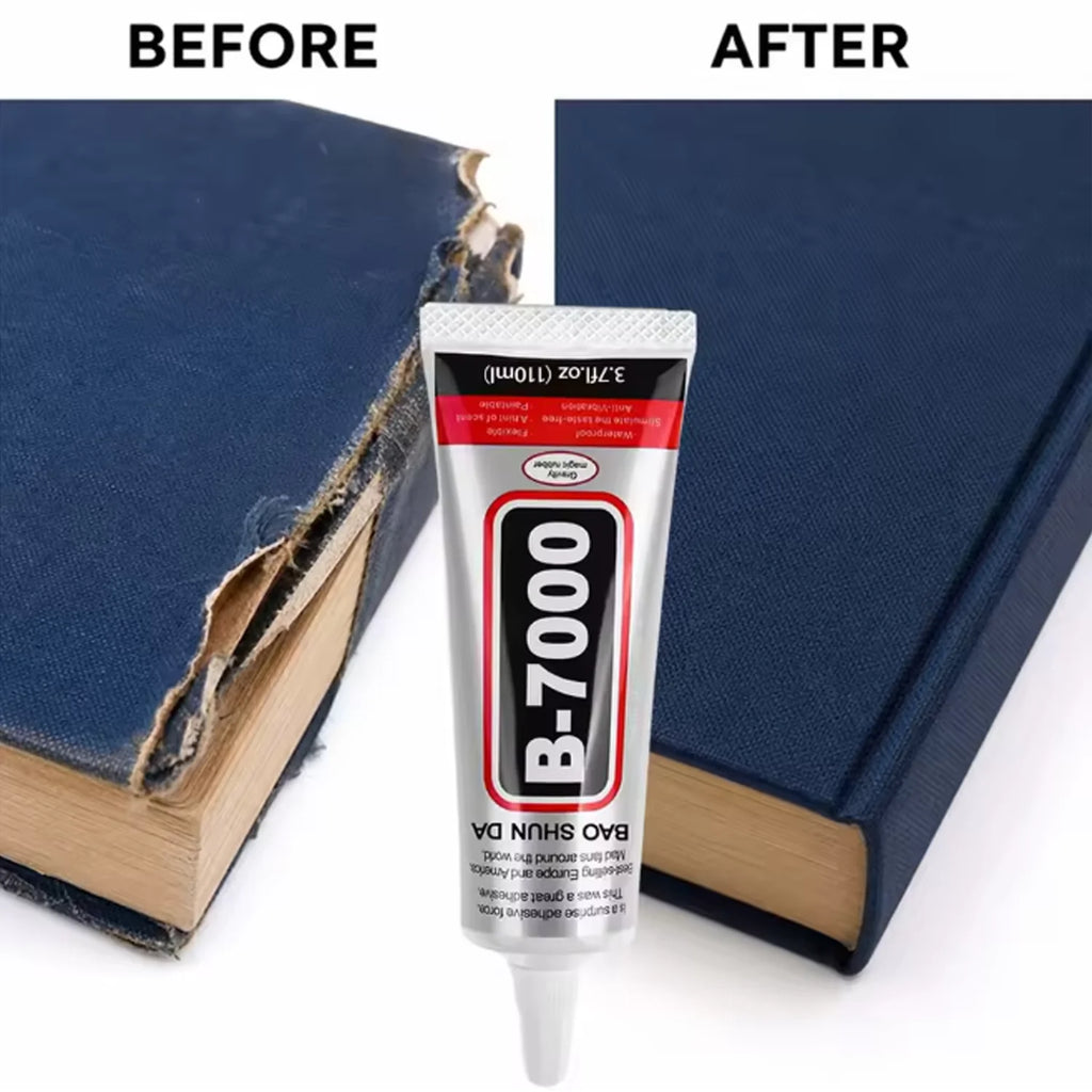 B-7000 Fabric Glue Permanent, Fabric Glue for Patch, Clear Fabrics Adhesive,Permanent Washable,for All Cotton, Denim, Polyester.