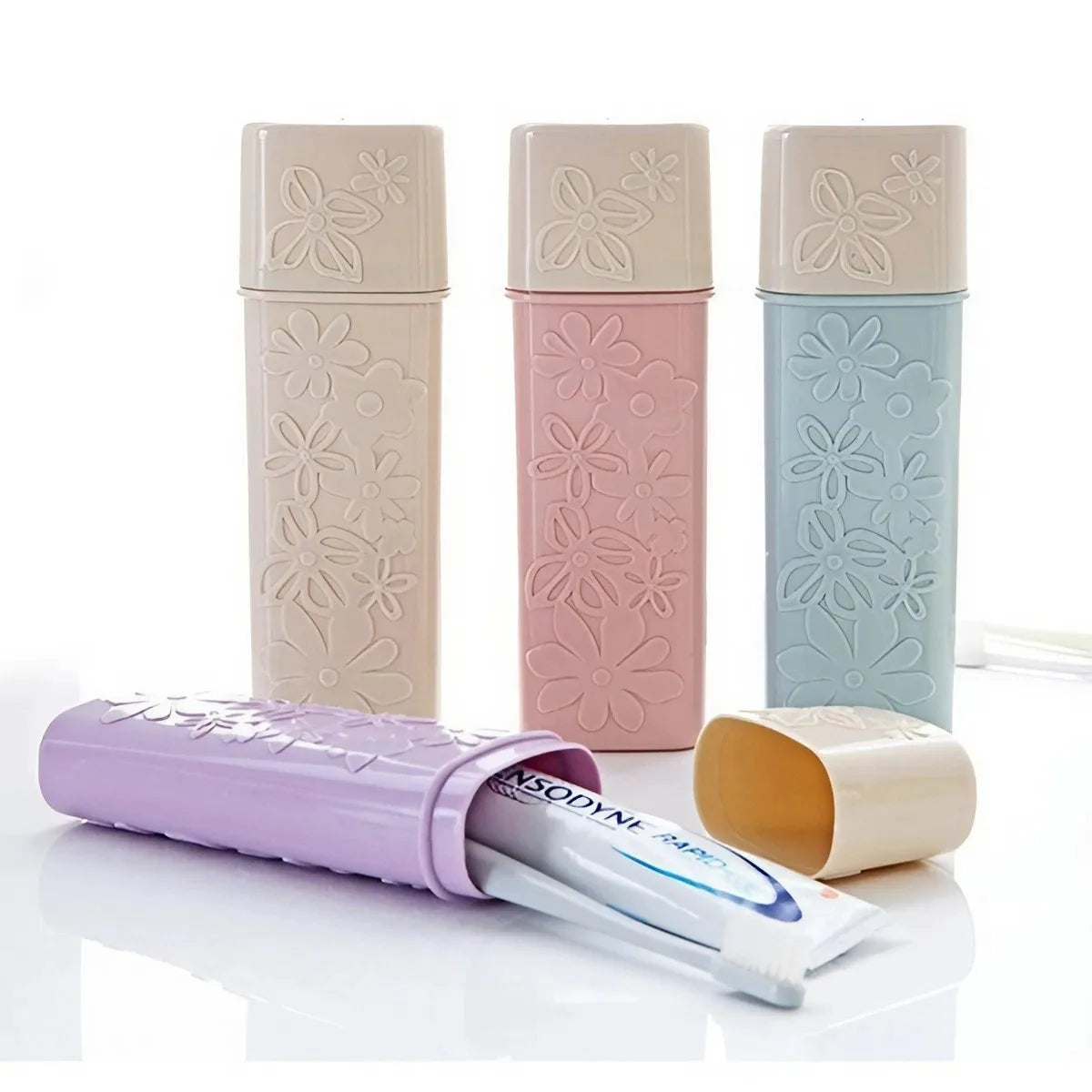 Portable Toothbrush Toothpaste Storage Box Holder Cup Wash Toothbrush Organizer Outdoor Travel Bathroom Products Supplier