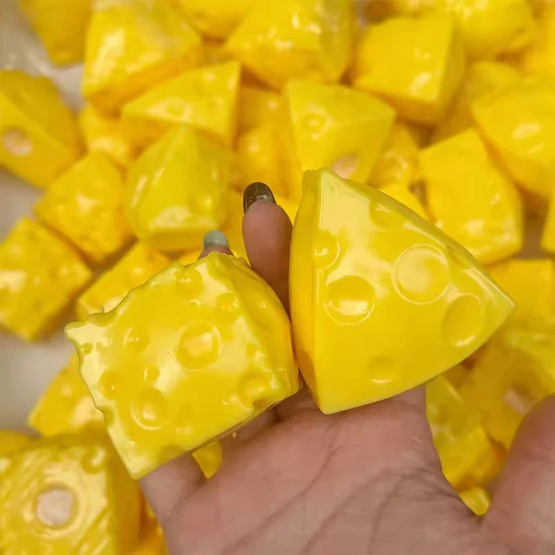 Mini Cheese Cube Squishy Fidget Toys Homemade Soft Crispy Sound Stress Ball Squeeze Toy Adults Sensory Anti Stress Toys Gift