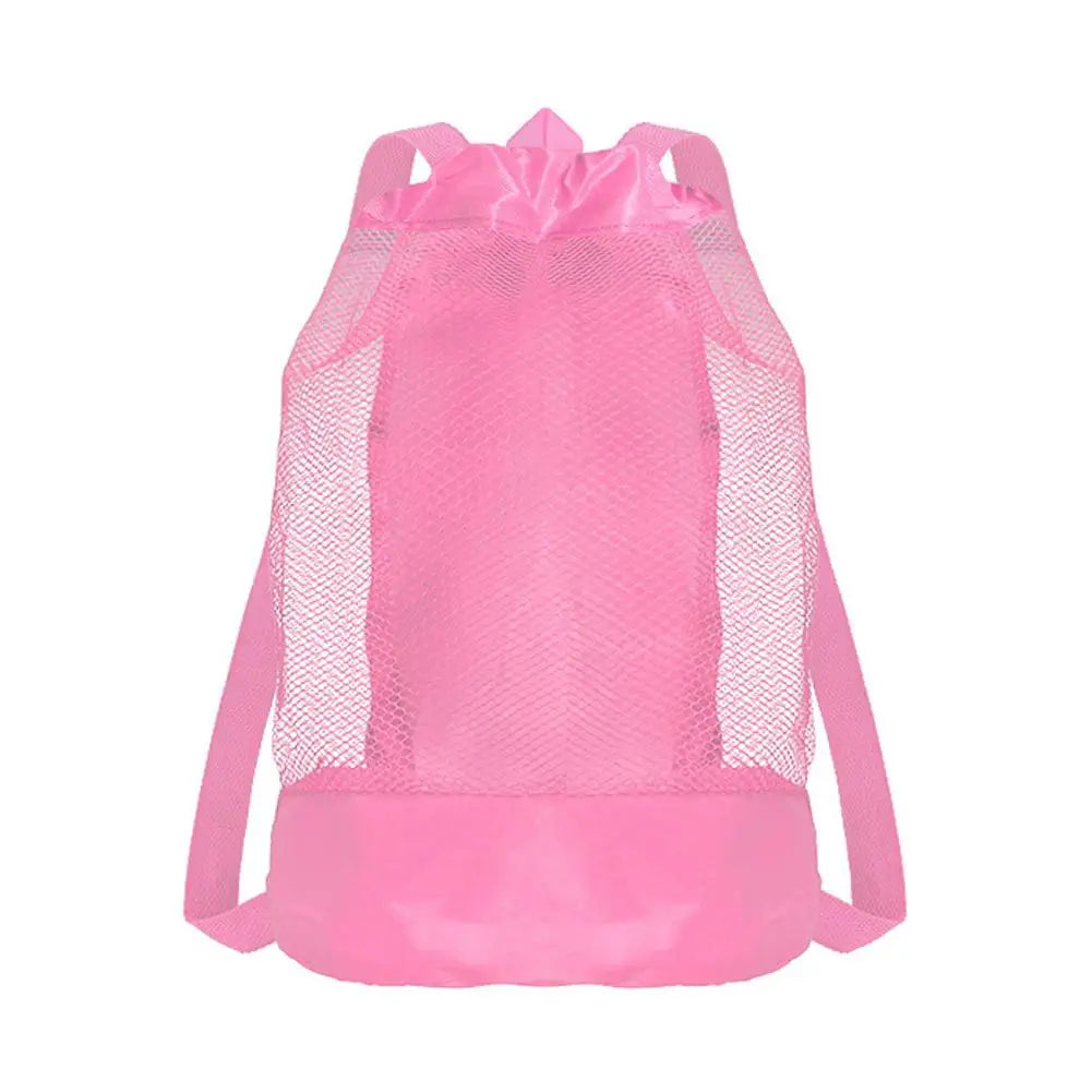 Mesh Drawstring Backpack Bag, Beach Backpack Mesh Bag for Swimming, Beach, Swim, Kids Pool Toys Storage Bag for Shell Collecting