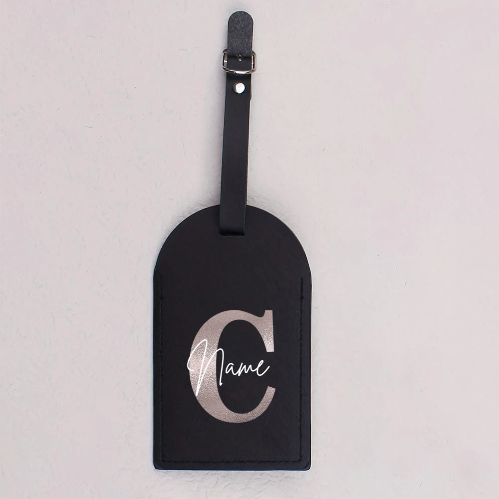 Personalised Monogram Luggage Tag PU Leather for Suitcase Baggage Handbag Tags Travel Bag Suitcase Label Tag Best Gift