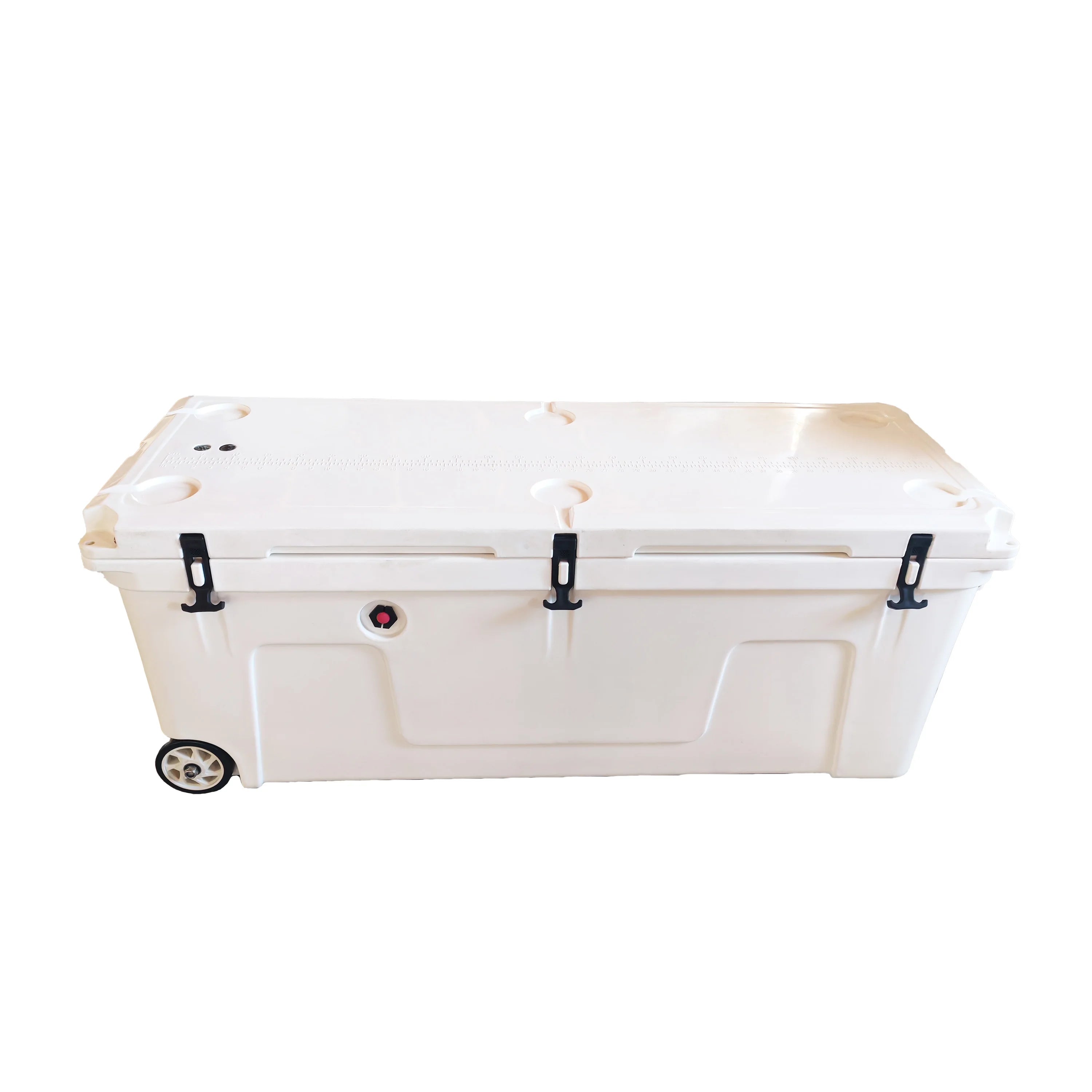 200L Large Wheeled Rotomolded PE Plastic Insulated Cooler Box, Ideal for Outdoor Camping, Fishing,Food & Wine Preservation
