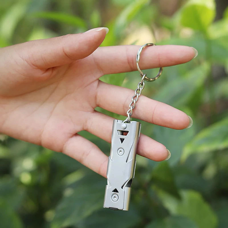 Survival Whistle Keychain–High Decibel, Outdoor Emergency Whistle, Camping&Hiking–Double Tube Design, Loud Safety Alarm Portable
