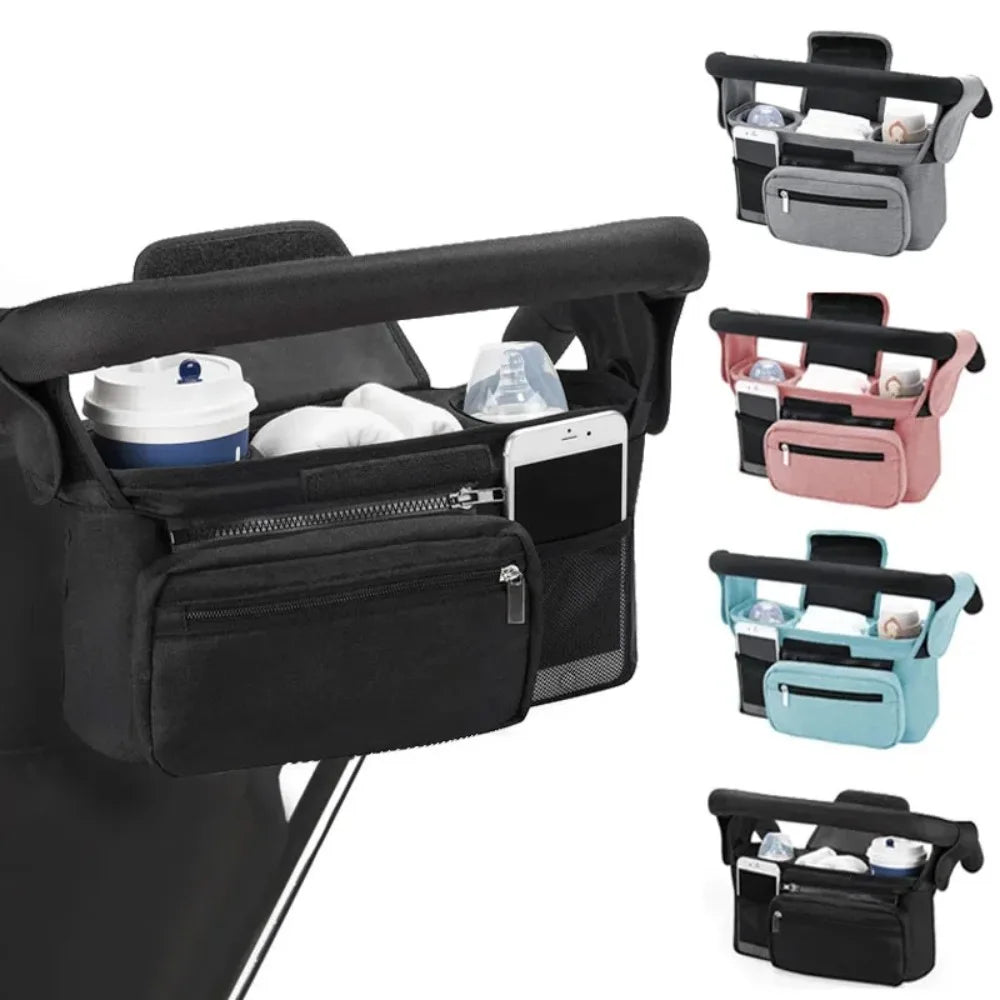 Large Capacity Stroller Storage Bag Phone Bottle Holder Cup Holder Pushchair Storage Bag Stroller Accessories Mummy Bag Travel