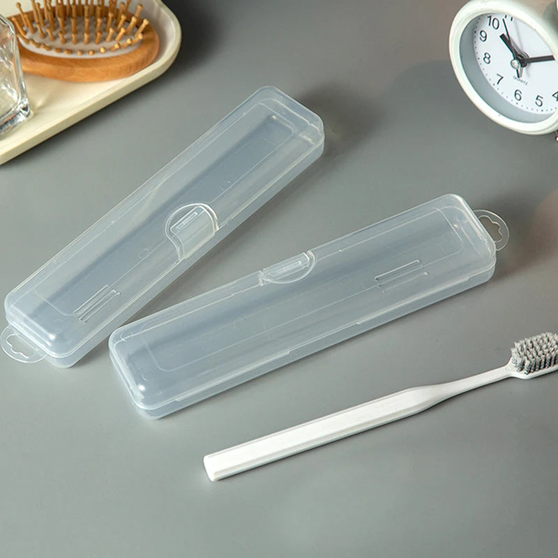 Portable Transparent Plastic Toothbrush Holder Travel Toothpaste Storage Box Bathroom Organizer Case