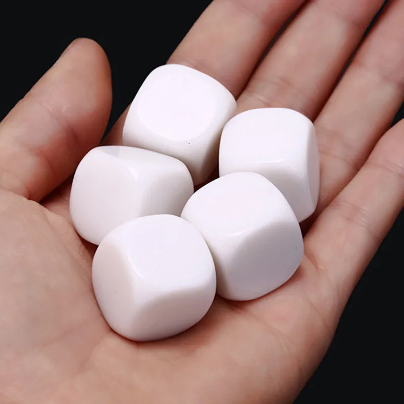 10 PCS/Set 20*20 mm White Dice 4 Side Filleted Corner Puzzle Game
