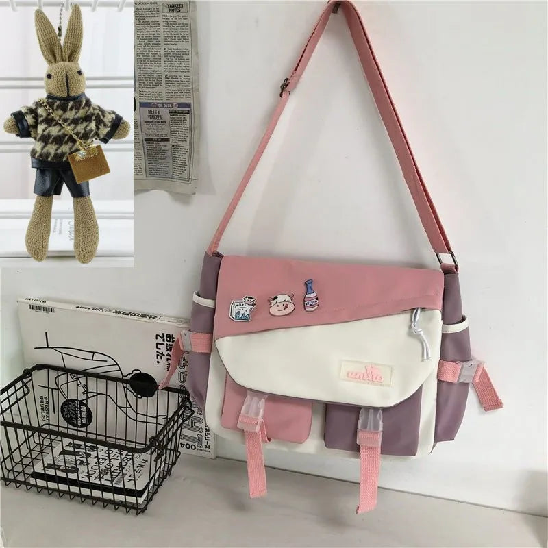 Nylon Handbags Shoulder Bag Large Capacity Crossbody Bags for Teenager Girls Men Harajuku Messenger Bag Student School Bags Sac