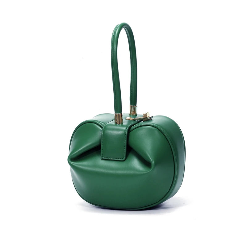 HIFASHION Genuine Leather Top Handle Bags For Women Chic Novelty Round Small Daily Purses Cowhide Party Luxury Designer Handbags