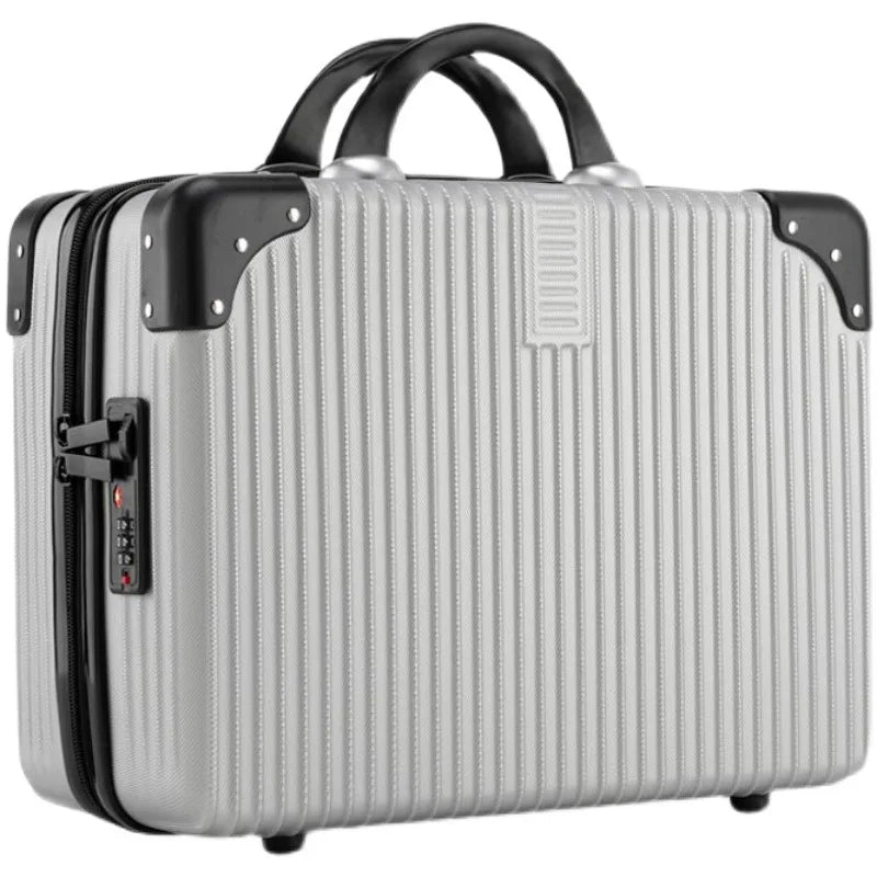 Portable Mini Luggage for Women, Lightweight Cosmetic Bag, Carry-on Travel Case with Lock