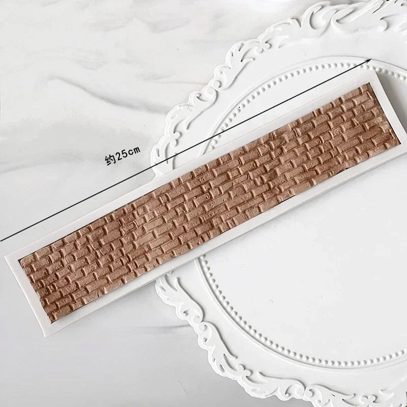 Rock Brick Wall Texture Fondant Silicone Molds Wood Grain Tree Bark Silicone Impression Mat Cake Decoration Baking Accessories