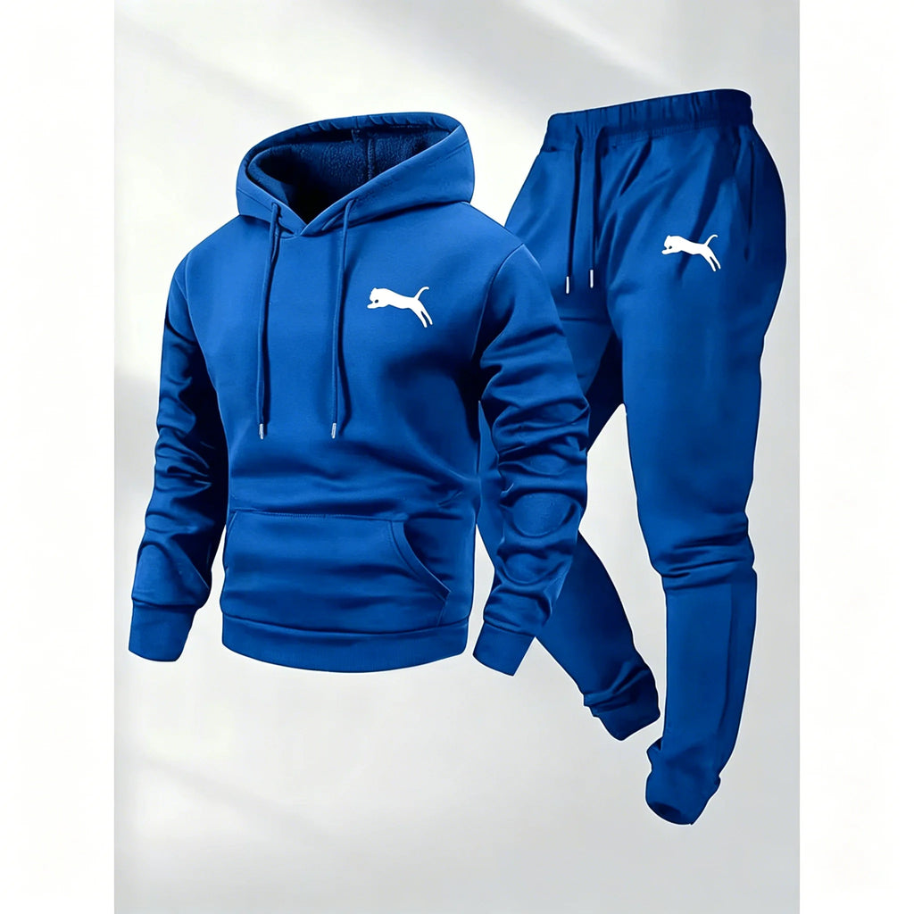 2026 Hot Selling Men's Hooded Sweatshirt & Pants Set Casual Tracksuit Streetwear Sportswear Fitness Jogger Outfit Two Piece Set