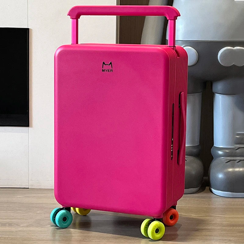 KLQDZMS 20"ABS + PC Suitcase Large-capacity Trolley Case Women Boarding Box Men's Password Box with Wheels Rolling Luggage
