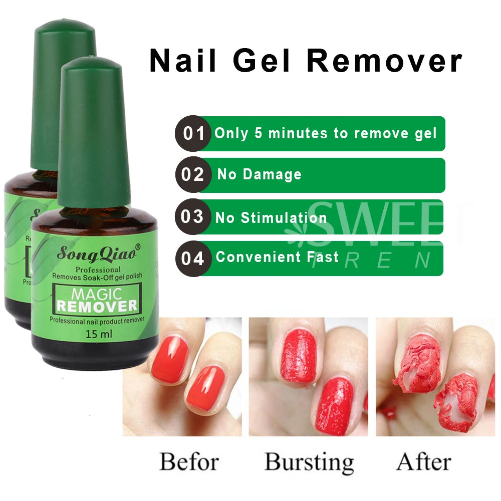 1/2/3pcs 15ml Nail Remover Burst Gel Polish Magic Fast UV LED Soak Off Function Gel Nail Art Removal Gel Varnish Manicure Tools