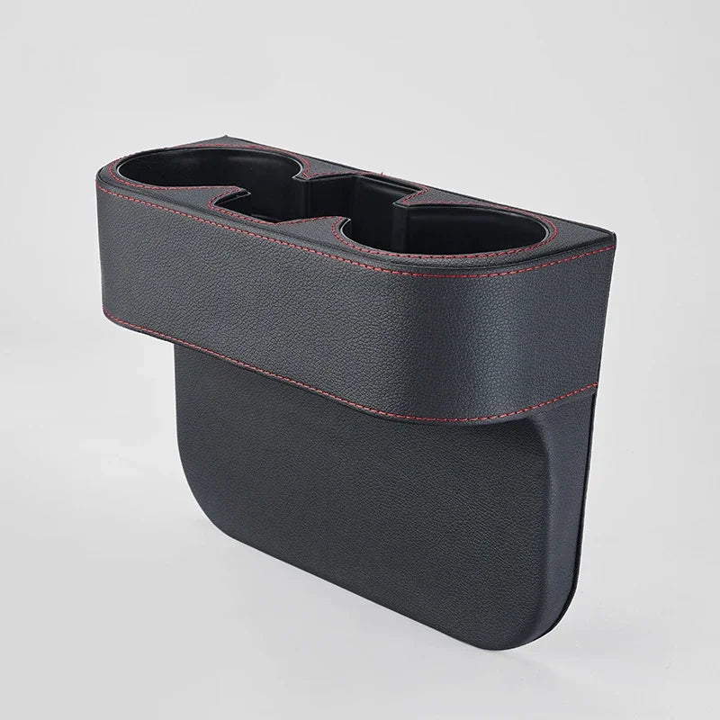 Car Leather Cup Holder Tray Side Pocket Vehicle for Benz BMW Genesis Sorento Santa Fe Palisade Grandeur Gap Car Cup Holder